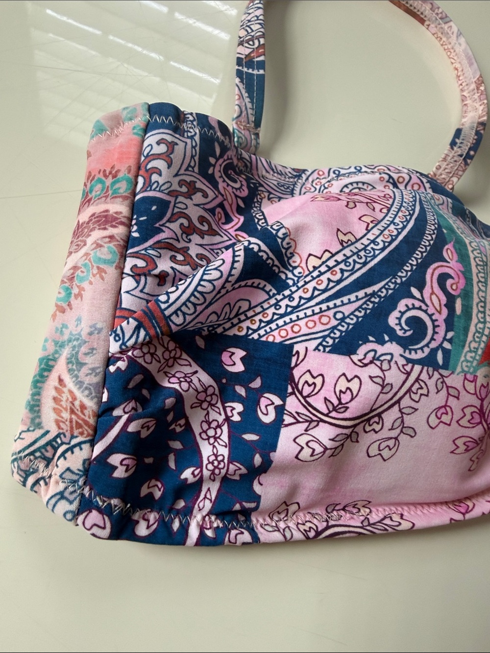 Profile By Gottex Pink Multi Paisley Bandeau Bikini Top - Picture 3 of 9